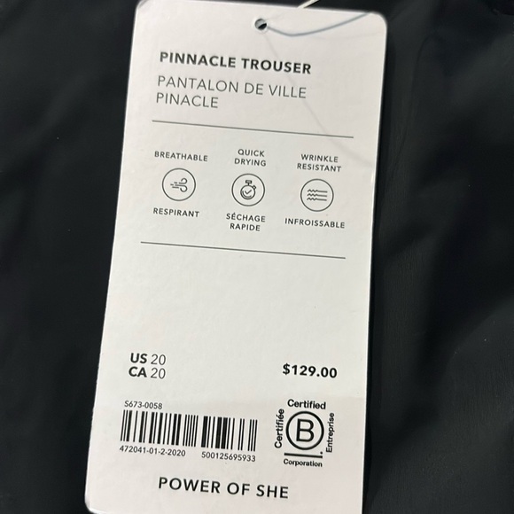 NWT Athleta Pinnacle Black Trouser Size 20. - Picture 9 of 11